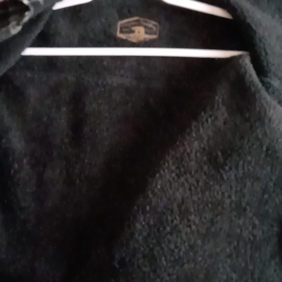 Freedom Foundry Sherpa Lined Fleece Black and Gray Plaid Flannel Shirt - Picture 5 of 7